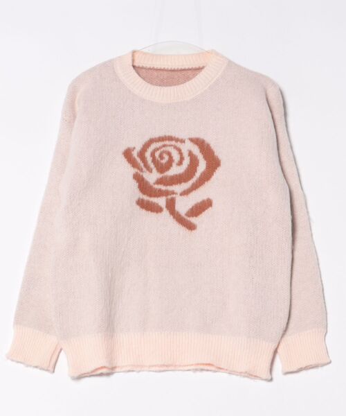 Lace Ladies(レースレディース)の「配色 ローズ柄 シャギー ニット プルオーバー(ニット/セーター・レディース・グレー/ピンク・FREE)」の10枚目の写真