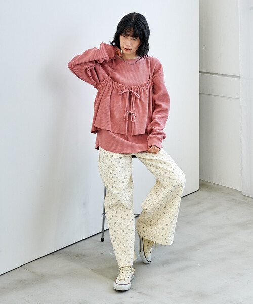 to the sea ワッフルビスチェ ロンパース ブラウン to the sea ワッフルビスチェ ロンパース ブラウン