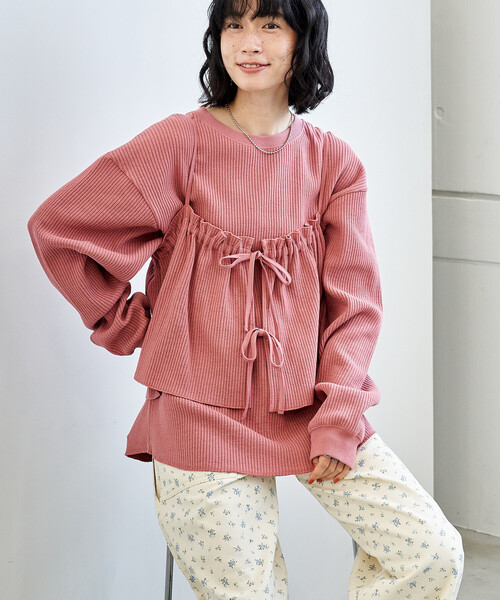 【ピンク】M2295 ピグメントダイワッフルチビロンT RNA｜M2295 ピグメントダイワッフルチビロンT | Rakuten Fashion(楽天