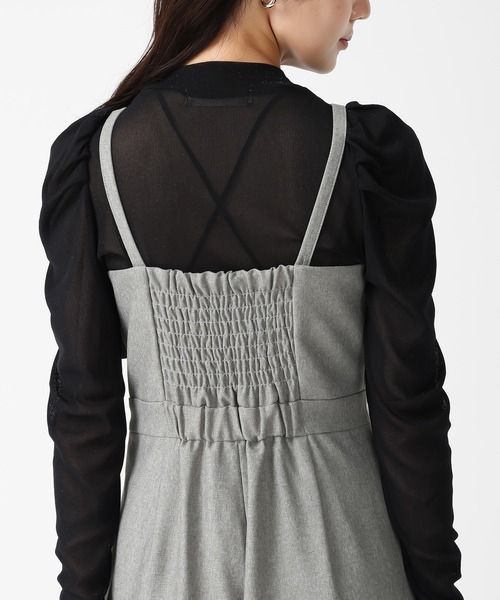 31 Sons de mode（トランテアン　ソン　ドゥ　モード）の「リボンモチーフコンビネゾン（サロペット/オーバーオール・レディース・グレー/アイボリー/ブラック・M/S）」の7枚目の写真