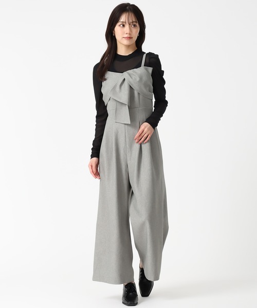 31 Sons de mode（トランテアン　ソン　ドゥ　モード）の「リボンモチーフコンビネゾン（サロペット/オーバーオール・レディース・グレー/アイボリー/ブラック・M/S）」の10枚目の写真