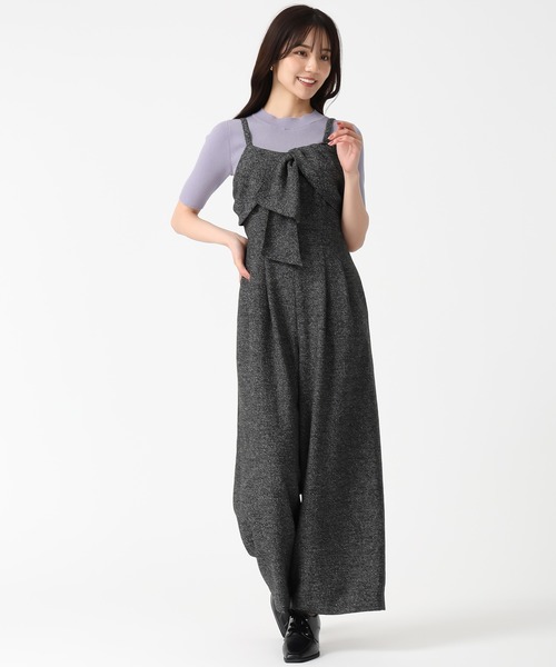 31 Sons de mode（トランテアン　ソン　ドゥ　モード）の「リボンモチーフコンビネゾン（サロペット/オーバーオール・レディース・グレー/アイボリー/ブラック・M/S）」の13枚目の写真