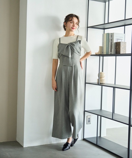 セール】2025秋冬新作 リボンモチーフコンビネゾン（サロペット