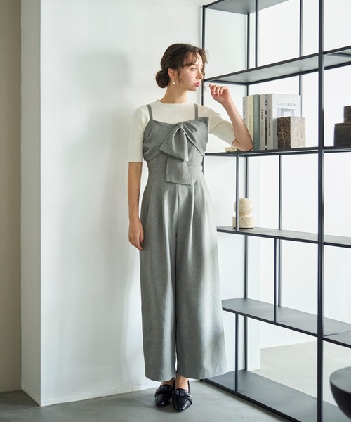 セール】2025秋冬新作 リボンモチーフコンビネゾン（サロペット