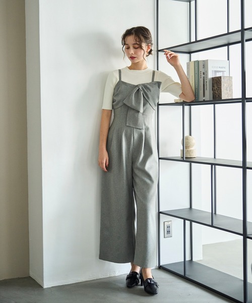 セール】2025秋冬新作 リボンモチーフコンビネゾン（サロペット