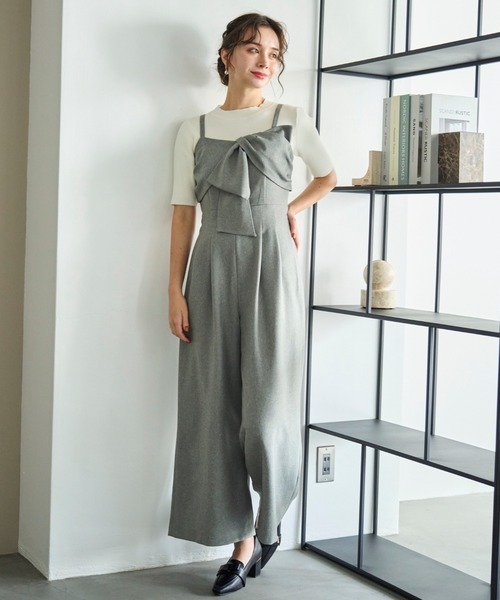 セール】2025秋冬新作 リボンモチーフコンビネゾン（サロペット