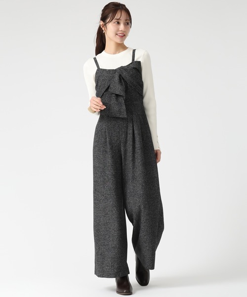31 Sons de mode（トランテアン　ソン　ドゥ　モード）の「リボンモチーフコンビネゾン（サロペット/オーバーオール・レディース・グレー/アイボリー/ブラック・M/S）」の20枚目の写真