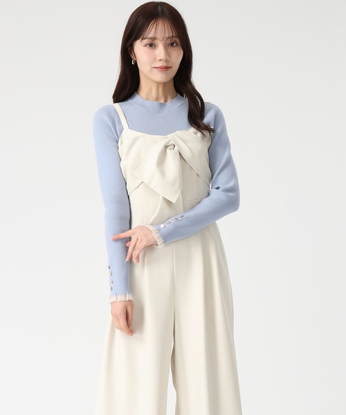 セール】2025秋冬新作 リボンモチーフコンビネゾン（サロペット