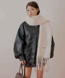Chico(チコ)のブローチ付きフリンジストールマフラー(マフラー)