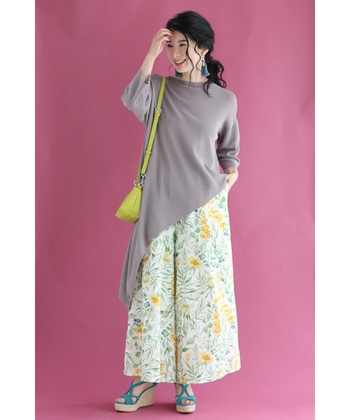 cawaii(カワイイ)の「さらりと快適な穿き心地。花々の美しさ広がるワイドパンツ(その他パンツ・レディース・ホワイト・L~LL/S~M)」の17枚目の写真