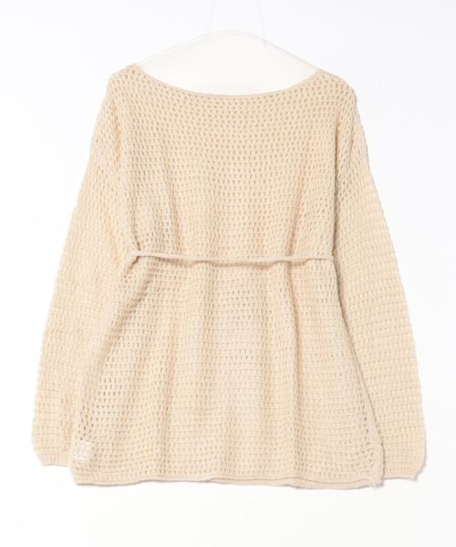 Lace Ladies（レースレディース）の「メッシュ編み ウエストリボン 長袖 ニット プルオーバー（ニット/セーター・レディース・ブラック/アイボリー/ブラウン/グレイッシュベージュ・FREE）」の5枚目の写真