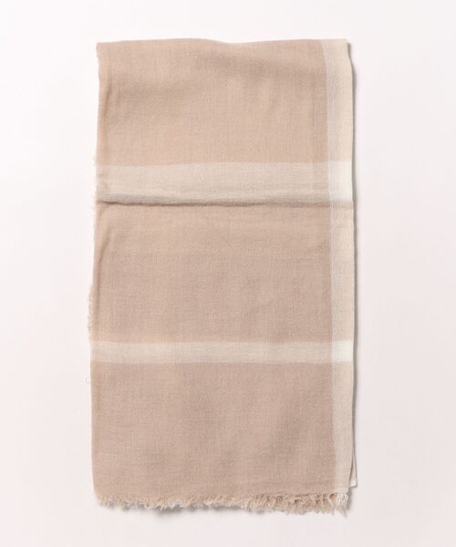 and it_（アンドイット）の「ウール混チェック柄エアリーストール（ストール/ショール・レディース・ライトグレー/ベージュ/ブラック・FREE）」の3枚目の写真