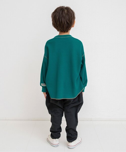 BREEZE(ブリーズ)の「【ジュニア対応】配色ステッチビッグシルエットワッフルTシャツ(Tシャツ/カットソー・キッズ・レインボー/グリーン/ブラウン/その他2/グレー・110/140/150/80/90/120/100/130)」の13枚目の写真