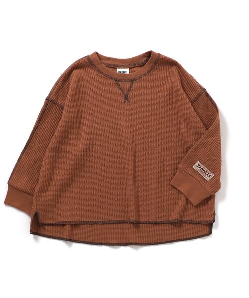 BREEZE(ブリーズ)の「【ジュニア対応】配色ステッチビッグシルエットワッフルTシャツ(Tシャツ/カットソー・キッズ・レインボー/グリーン/ブラウン/その他2/グレー・110/140/150/80/90/120/100/130)」の11枚目の写真