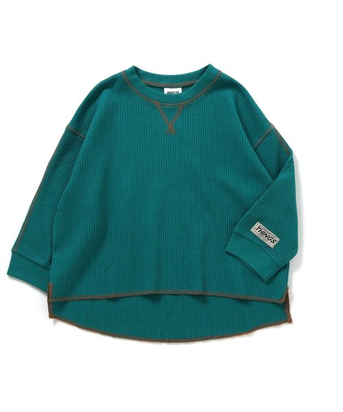 BREEZE(ブリーズ)の「【ジュニア対応】配色ステッチビッグシルエットワッフルTシャツ(Tシャツ/カットソー・キッズ・レインボー/グリーン/ブラウン/その他2/グレー・110/140/150/80/90/120/100/130)」の16枚目の写真