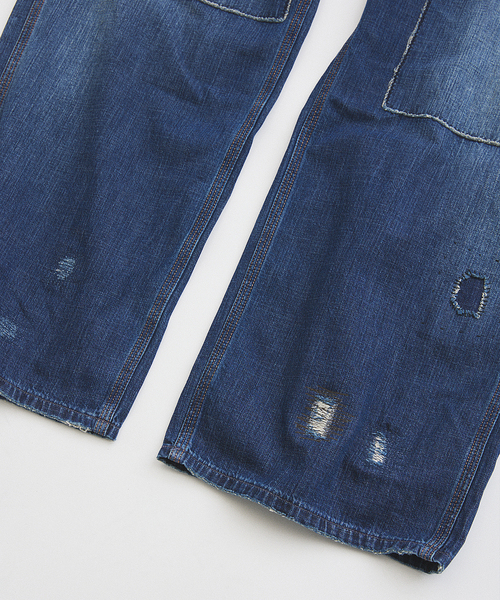 JOURNAL STANDARD relume（ジャーナルスタンダード　レリューム）の「＜Relume Jeans＞リメイク ライトオンス デニムペインターパンツ（デニムパンツ・メンズ・ネイビー/ブルー系その他・MEDIUM/LARGE）」の4枚目の写真