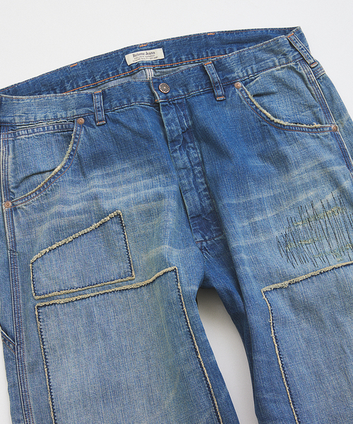 JOURNAL STANDARD relume（ジャーナルスタンダード　レリューム）の「＜Relume Jeans＞リメイク ライトオンス デニムペインターパンツ（デニムパンツ・メンズ・ネイビー/ブルー系その他・MEDIUM/LARGE）」の5枚目の写真