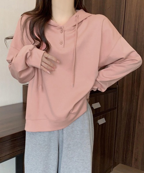 Miniministore(ミニミニストア)の「フード付きパーカー フーディートレーナー(パーカー・レディース・グレー/ネイビー/ブラウン/ピンク・FREE)」の1枚目の写真