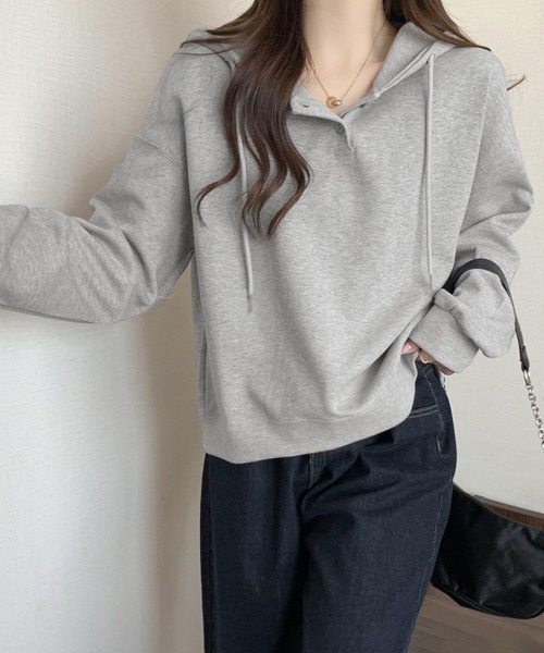 Miniministore(ミニミニストア)の「フード付きパーカー フーディートレーナー(パーカー・レディース・グレー/ネイビー/ブラウン/ピンク・FREE)」の15枚目の写真
