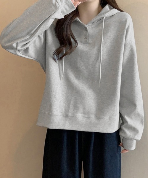 Miniministore(ミニミニストア)の「フード付きパーカー フーディートレーナー(パーカー・レディース・グレー/ネイビー/ブラウン/ピンク・FREE)」の17枚目の写真