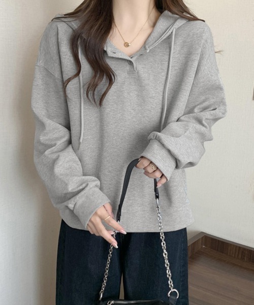 Miniministore(ミニミニストア)の「フード付きパーカー フーディートレーナー(パーカー・レディース・グレー/ネイビー/ブラウン/ピンク・FREE)」の18枚目の写真