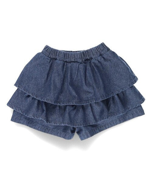 DRC branshes（ディーアールシーブランシェス）の「【WEB限定/DRC】デニムフリルスカパン（デニムパンツ・キッズ・ネイビー/ブルー・110/120/130/150/100/140）」の9枚目の写真