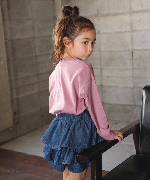 DRC branshes（ディーアールシーブランシェス）の「【WEB限定/DRC】デニムフリルスカパン（デニムパンツ・キッズ・ネイビー/ブルー・110/120/130/150/100/140）」の10枚目の写真