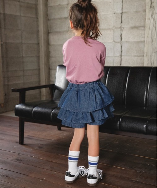 DRC branshes（ディーアールシーブランシェス）の「【WEB限定/DRC】デニムフリルスカパン（デニムパンツ・キッズ・ネイビー/ブルー・110/120/130/150/100/140）」の11枚目の写真