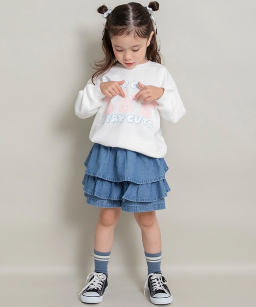 DRC branshes（ディーアールシーブランシェス）の「【WEB限定/DRC】デニムフリルスカパン（デニムパンツ・キッズ・ネイビー/ブルー・110/120/130/150/100/140）」の12枚目の写真