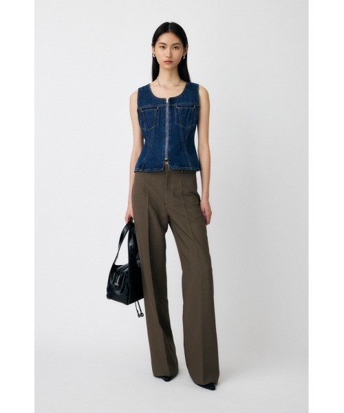 MOUSSY（マウジー）の「CENTER PRESS FLARE トラウザー（その他パンツ・レディース・ダークネイビー/ブラウン・2/1）」の4枚目の写真