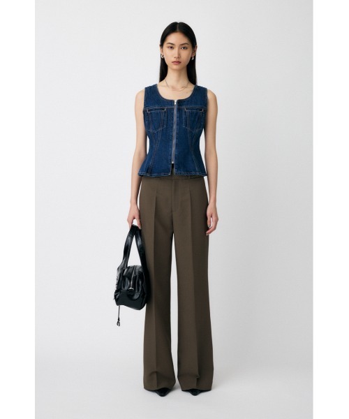 MOUSSY（マウジー）の「CENTER PRESS FLARE トラウザー（その他パンツ・レディース・ダークネイビー/ブラウン・2/1）」の5枚目の写真