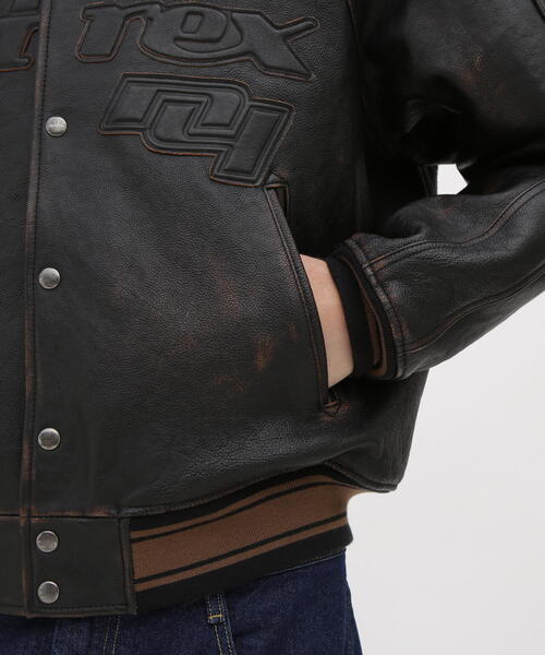 VARISTY LEATHER 'GOALERS' VINTAGE BLACK / バーシティ レザー