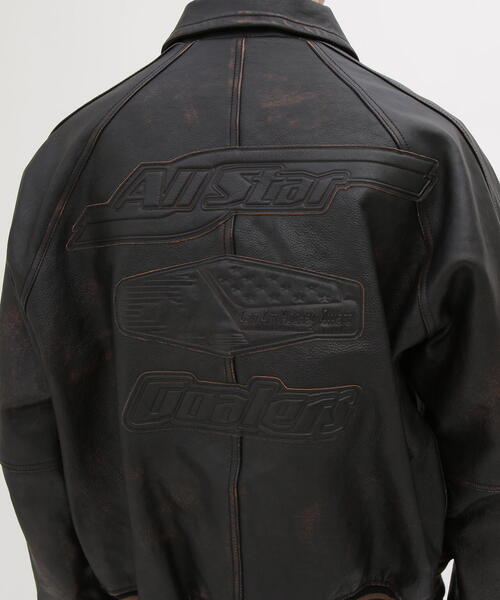 VARISTY LEATHER 'GOALERS' VINTAGE BLACK / バーシティ レザー