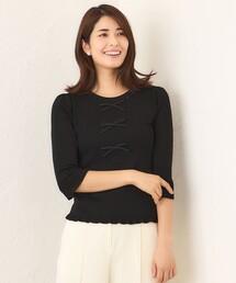 TO BE CHIC（トゥー ビー シック）の「ビジュー＆リボン ニット（ニット/セーター）」