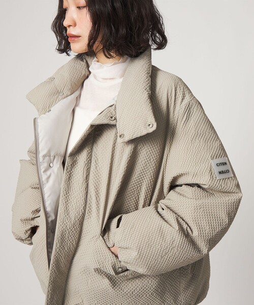 CITEN（シテン）の「＜CITEN＞ミニチェックパデッドブルゾン（ブルゾン・レディース・ライトグレー/ブラック/オリーブ・S/M）」の2枚目の写真