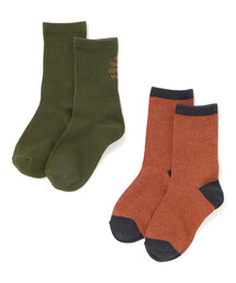 WASK（ワスク）の「ロゴ＆メランジ２P ソックス(15~24cm)（ソックス/靴下）」