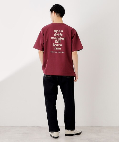 THE SHOP TK (ザ ショップ ティーケー )の「裏配色5分袖プルオーバー(Tシャツ/カットソー・メンズ・オフホワイト/ボルドー・02/03/04)」の5枚目の写真