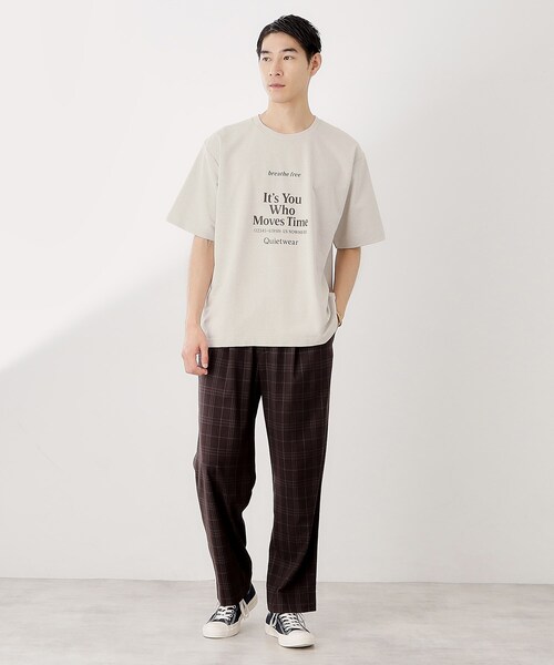 THE SHOP TK (ザ ショップ ティーケー )の「裏配色5分袖プルオーバー(Tシャツ/カットソー・メンズ・オフホワイト/ボルドー・02/03/04)」の10枚目の写真