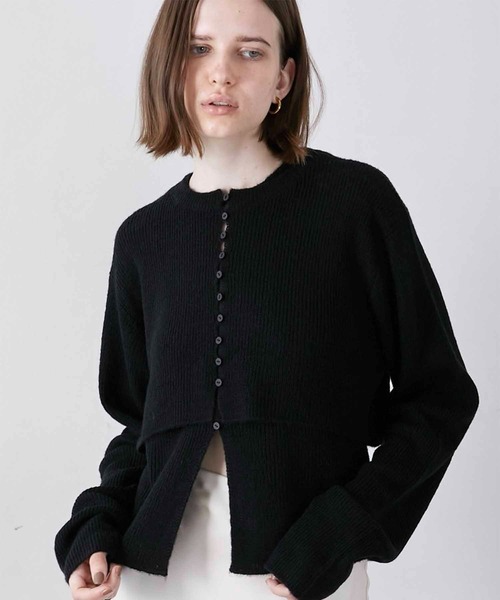 セール】【LA PEAU DE GEM】mohair like two piece knit