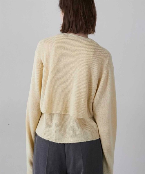 セール】【LA PEAU DE GEM】mohair like two piece knit/モヘアライク2