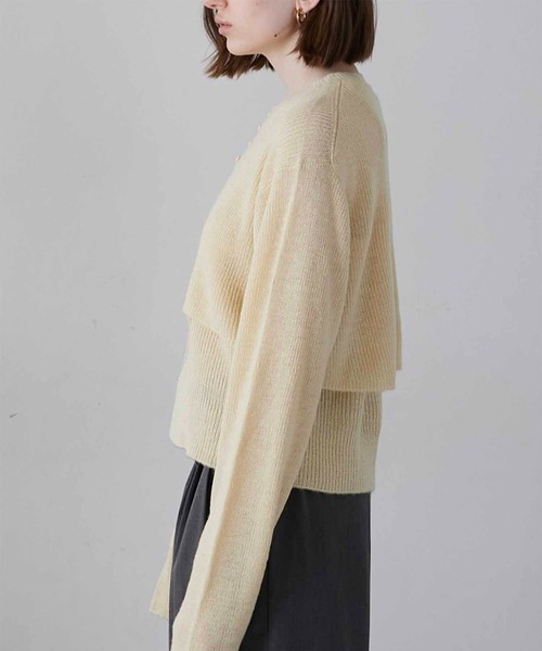 LA PEAU DE GEM 2ピースレイヤードニット LA PEAU DE GEM 2ピースレイヤードニット LA PEAU DE GEM