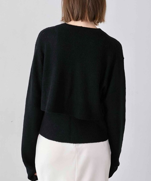 トップス LA PEAU DE GEM two piece layered knit トップス LA PEAU DE GEM two piece layered knit LA PEAU DE GEM