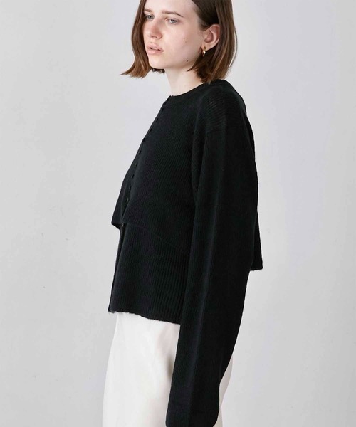 トップス LA PEAU DE GEM two piece layered knit トップス LA PEAU DE GEM two piece layered knit LA PEAU DE