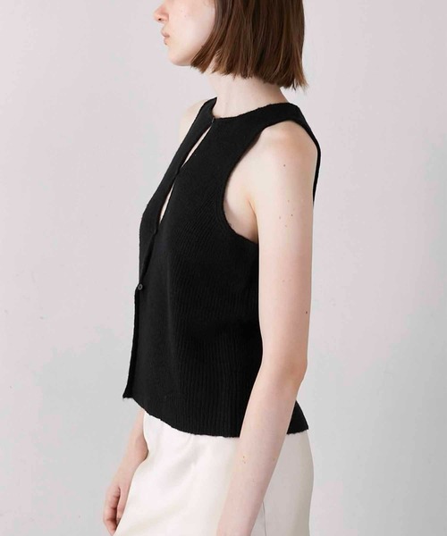 トップス LA PEAU DE GEM two piece layered knit トップス LA PEAU DE GEM two piece layered knit LA PEAU DE