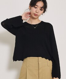 qualite | スカラップレースニット(ニット/セーター)