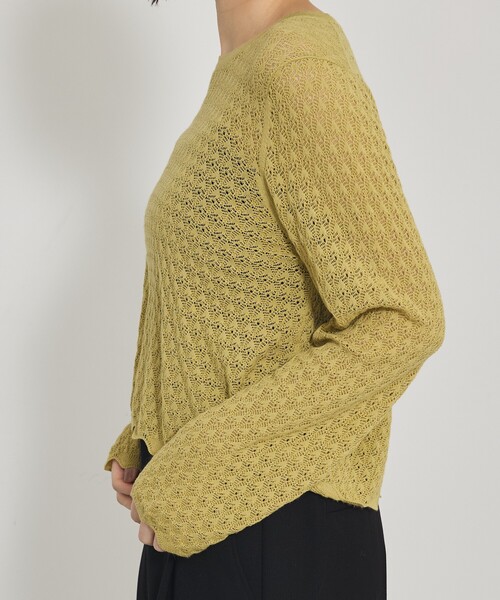 qualite（カリテ）の「スカラップレースニット（ニット/セーター・レディース・ブラック/オフホワイト/イエロー系その他・フリー）」の11枚目の写真