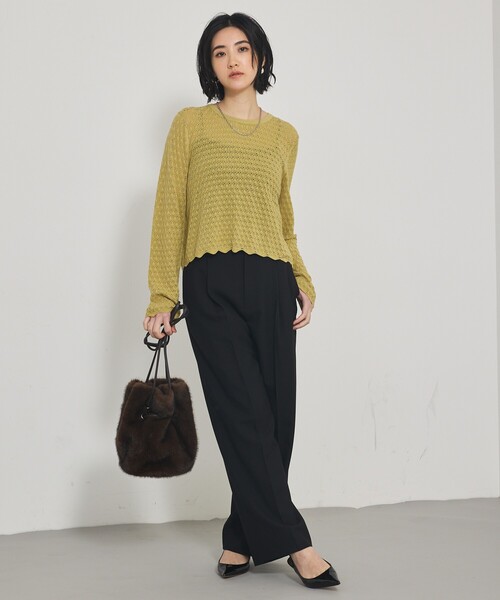 qualite（カリテ）の「スカラップレースニット（ニット/セーター・レディース・ブラック/オフホワイト/イエロー系その他・フリー）」の22枚目の写真