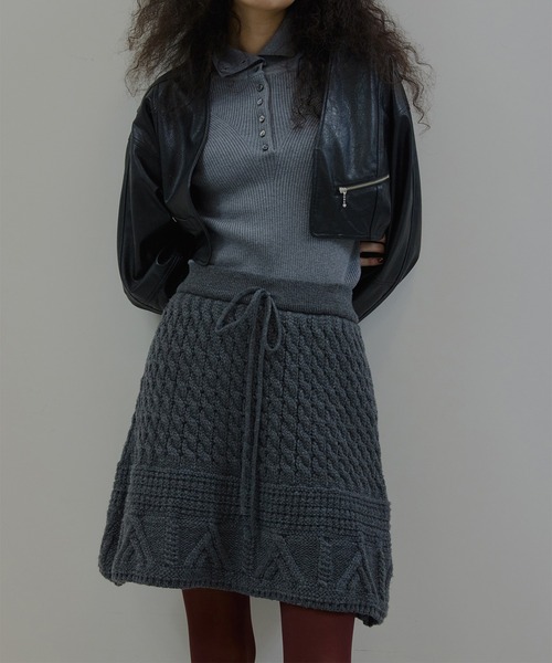 セール】CABLE KNIT MINI SKIRT（スカート）｜Ameri（アメリ）の
