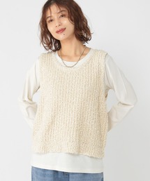 studio CLIP | モールネップベスト×ロングスリーブTセットトップス(Tシャツ/カットソー)