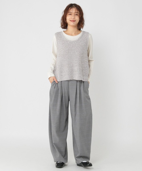 studio CLIP（スタディオクリップ）の「モールネップベスト×ロングスリーブTセットトップス（Tシャツ/カットソー・レディース・ベージュ/ライトグレー/アイボリー・FREE）」の6枚目の写真